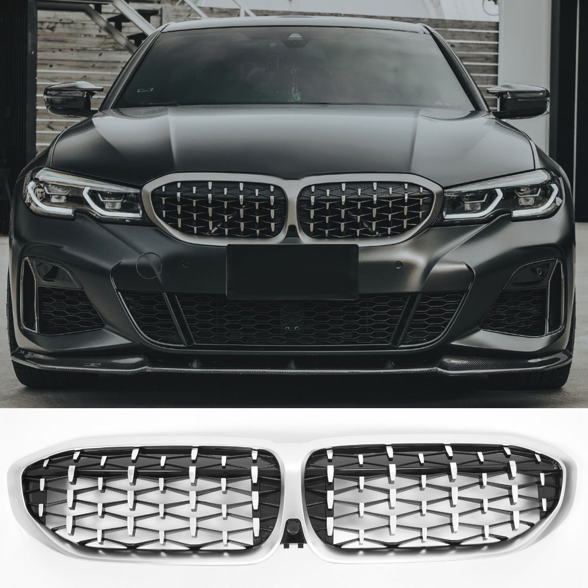 Griglia Cromato Nero Diamond Style per BMW Serie 3 G20 (2019-2022)