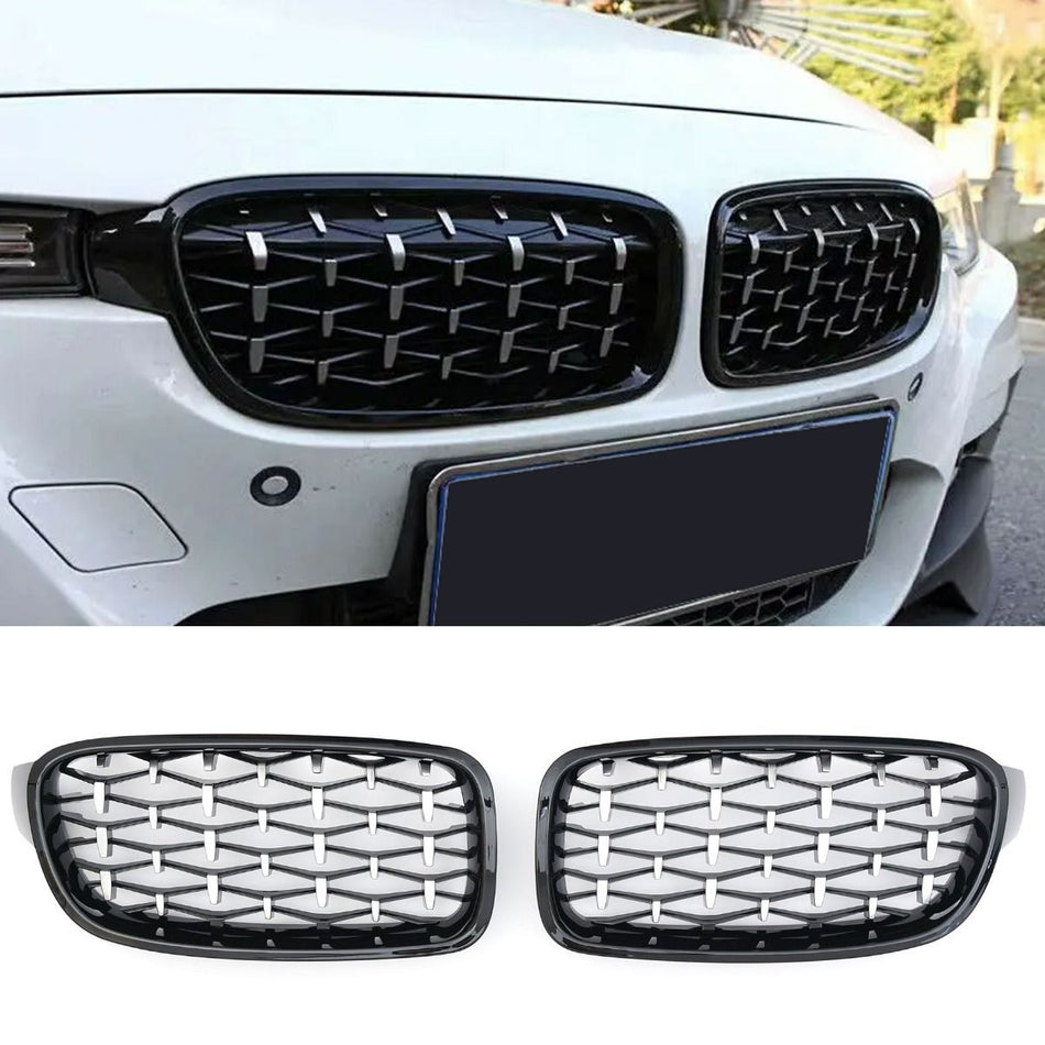 Griglia Diamond Style Nero Lucido per BMW Serie 3 F30 F31 2011-2019