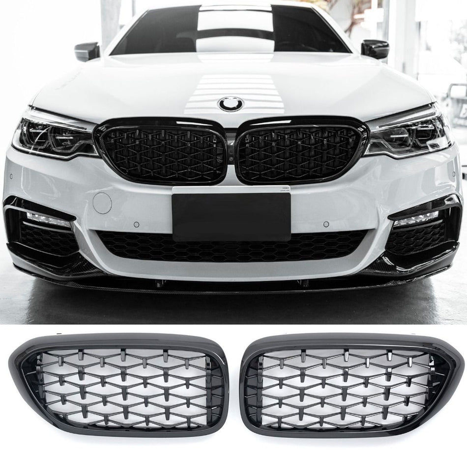 Griglia Diamond Style Nero Lucido per BMW Serie 5 G30 G31 2017-2020