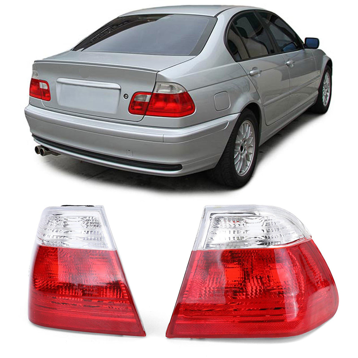 Fanali Posteriori Set Rosso/Bianco per BMW Serie 3 E46 Berlina 1998-2001