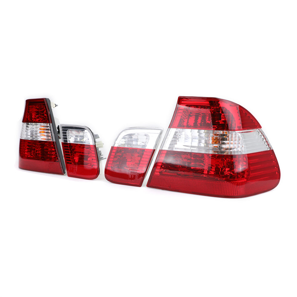 Fanali Posteriori Facelift Look Rosso/Trasparente per BMW Serie 3 E46 Berlina