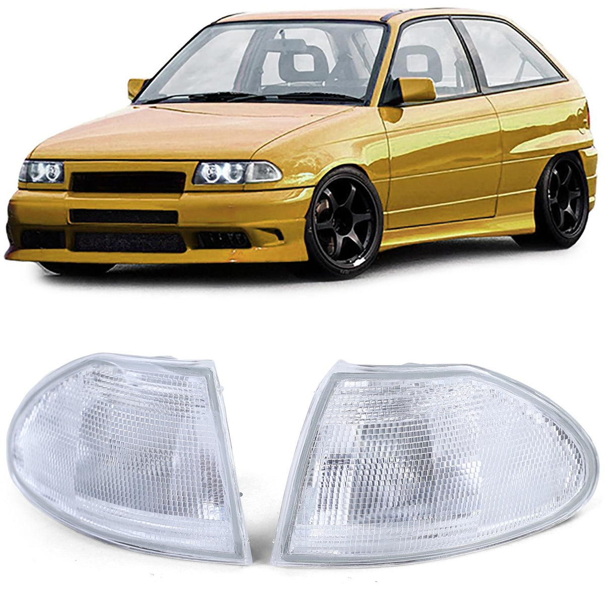 Frecce Bianche Coppia Sinistra Destra per Opel Astra F 1991-1998 Berlina