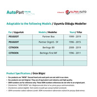 Perni per maniglia porta scorrevole posteriore Peugeot Partner