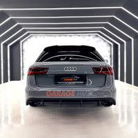 DIFFUSORE + TERMINALI --RS6 LOOK-- per AUDI A6 S-LINE 4G C7 2015-2018 POSTERIORE