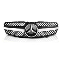 per Mercedes SL R230 01-06 Griglia Radiatore Nero Cromato AMG