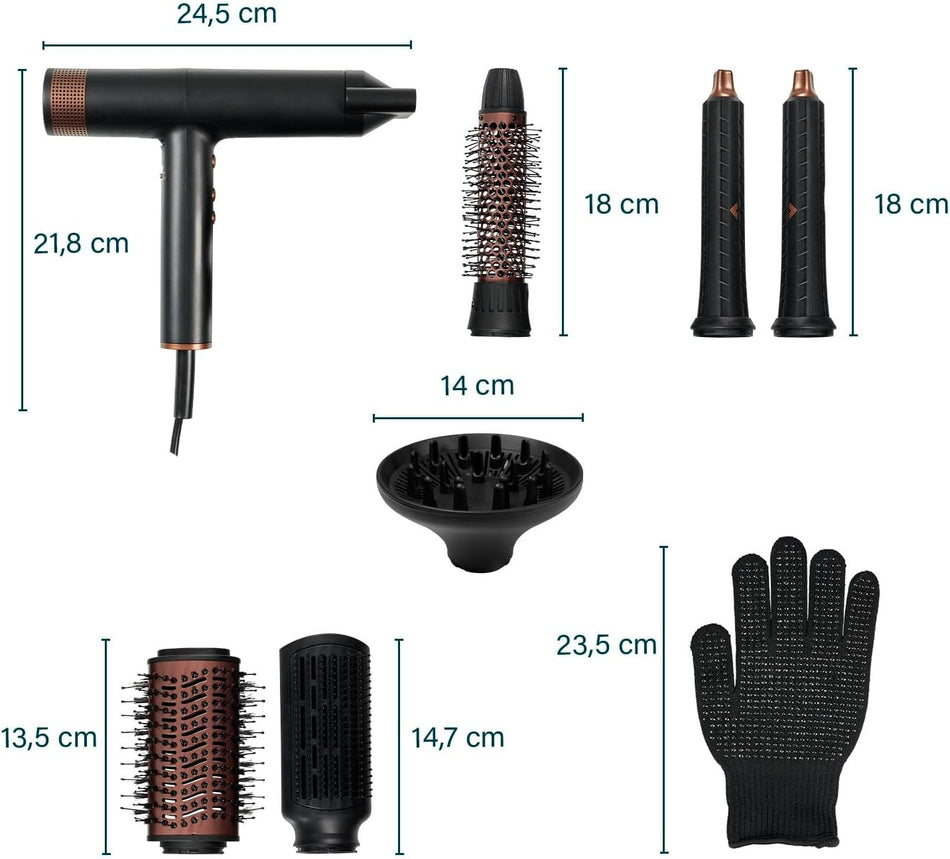 Princess Airstyler Pro, 7-in-1, 3 Livelli di Calore e Velocità, Funzione...