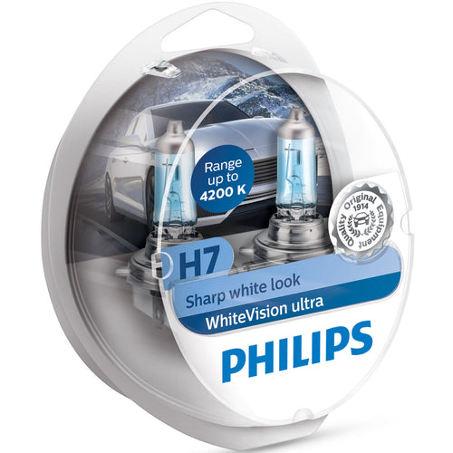 ✨2 Lampade Philips H7 white Vision Ultra Lampadine Fari +60% Effetto 4200k