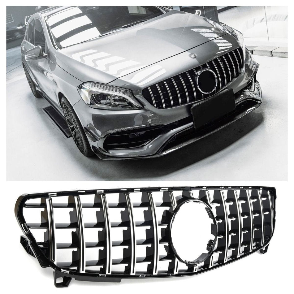 Griglia Sport Panamerica NERA Lucida cromata per Mercedes Classe A W176 12-15