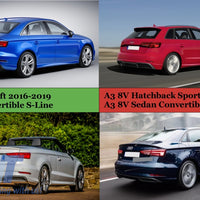 DIFFUSORE RS3 LOOK per Audi A3 8V BERLINA dal 2016-2019 (SOLO PER S-LINE) Silver