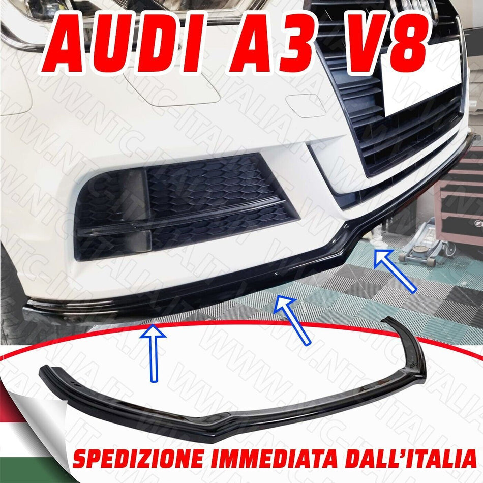AUDI A3 8V 2016-2020 SPOILER ABS SOTTO PARAURTI Anteriore per S-LINE - STANDARD