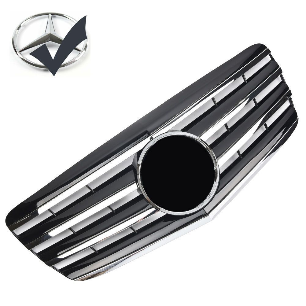 Griglia sportiva per Mercedes W211 S211 E 2006-2009 cromata nera AMG LOOK