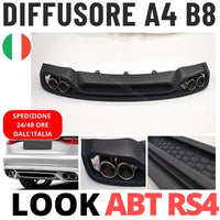 ➡️per AUDI A4 B8 2012-2015 DIFFUSORE Posteriore Replica ABT RS4 + TERMINALI INOX