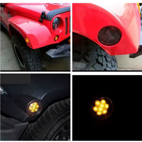 Coppia Frecce Laterali LED Nere Fumè  per Jeep Wrangler JK 07-17 - IMPERMEABILI