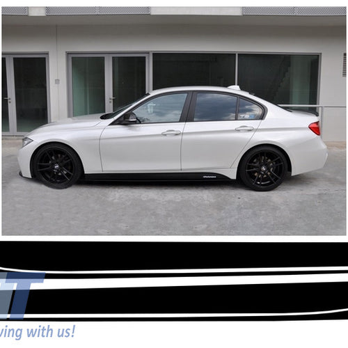 Adesivo per decalcomanie laterali in vinile nero opaco per BMW Serie 3 F30 F31 (