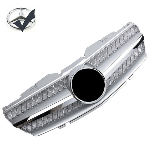 Griglia griglia sportiva per Mercedes R230 SL 2001-2006 argento cromato AMG LOOK