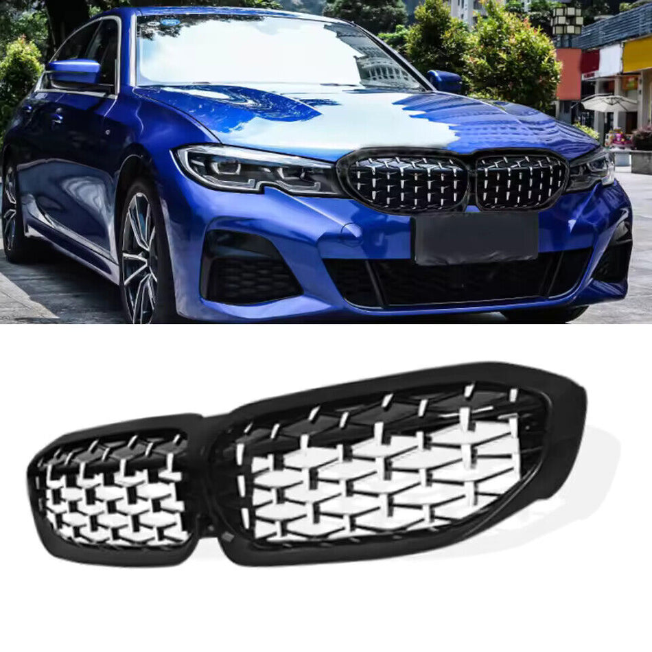 GRIGLIA M3 DIAMOND GLOSS per BMW Serie 3 G20 G21 Radiatore, Calandra Nero Silver