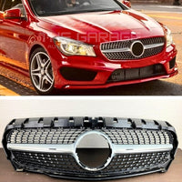 per MERCEDES CLA C117 W117 2016-2019 GRIGLIA SILVER - NERA DIAMANTATA ANTERIORE