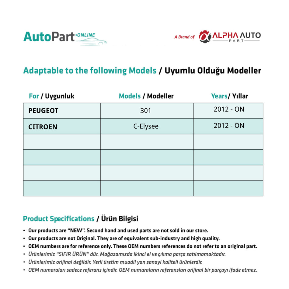 Kit riparazione parabrezza Destra-Sinistra Peugeot 301 Citroen C-Elysee – vista 2