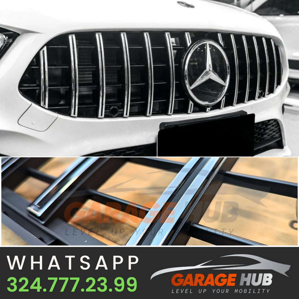 GRIGLIA A45 PANAMERICANA per MERCEDES CLASSE A W177 2018-2023 SILVER - CROMATA – vista 7
