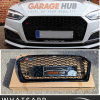 Griglia QUATTRO Nero Lucido RS5 LOOK Nido d'ape per --> Audi A5 B9 2016-2019