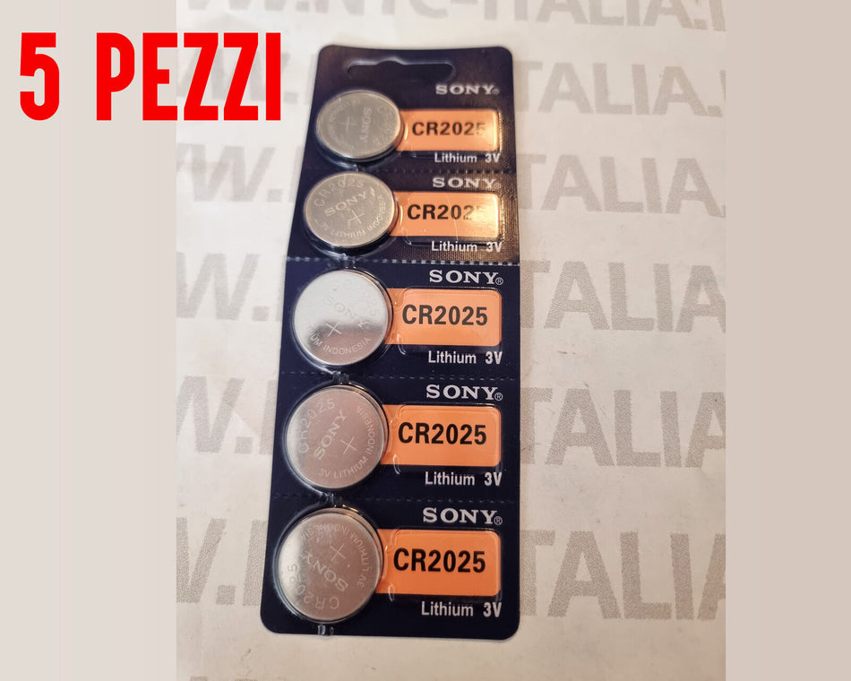 5X SONY CR2025 3V Pila Batteria Tonda BOTTONE LITIO 2025 CR BR DL ECR KCR LM