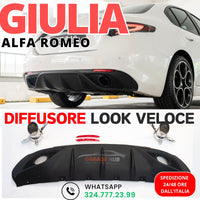 TOP✨DIFFUSORE VELOCE per ALFA ROMEO GIULIA 2015-2022🟢TERMINALI INOX INCLUSI🟢