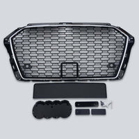 per AUDI A3 8V 2016-2020 Griglia Radiatore RS3 Look Nero Cromato