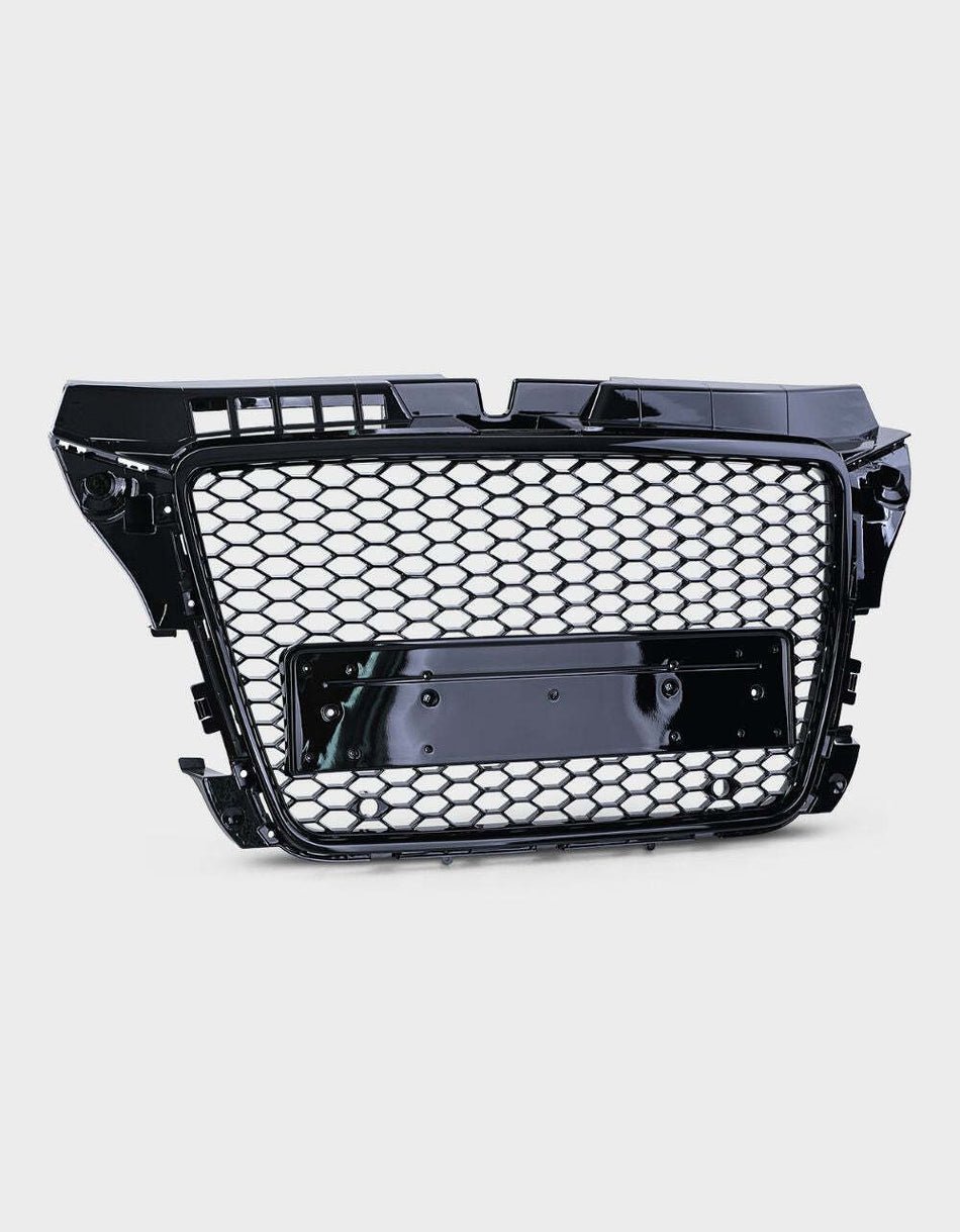 per AUDI A3 8P 8PA 2008-2012 Griglia RS3 Look Nero Lucido con PDC