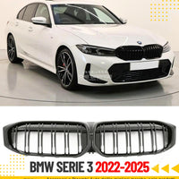 GRIGLIA DOPPIE BARRE per BMW Serie 3 RESTYLYNG dal 2022+ G20, G21 NERO LUCIDO
