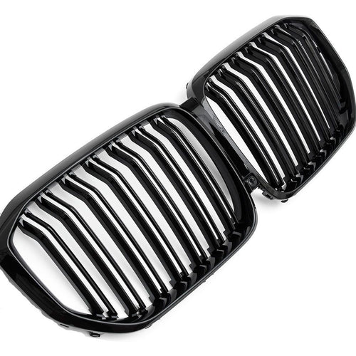 per BMW X5 G05 GRIGLIA DEL RADIATORE DOPPIA STAFFA NERA LUCIDA 2018-2023