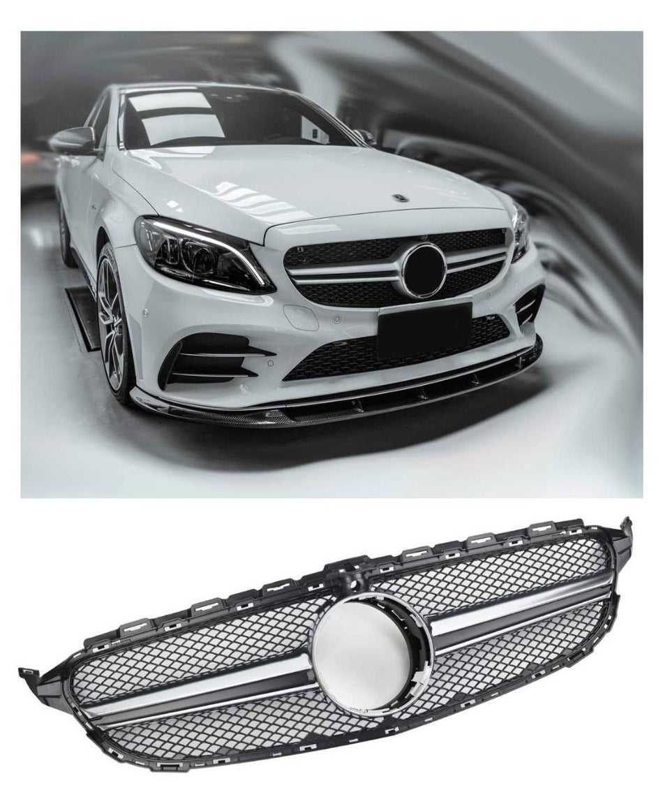 Mercedes C W205 S205 14-18 C63  Griglia Look AMG - C63 con supporto Camera 360°