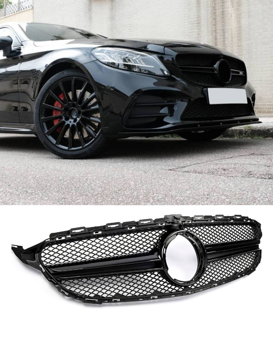 Mercedes C W205 S205 2018-2021 Griglia Radiatore Look AMG con supporto Camera...