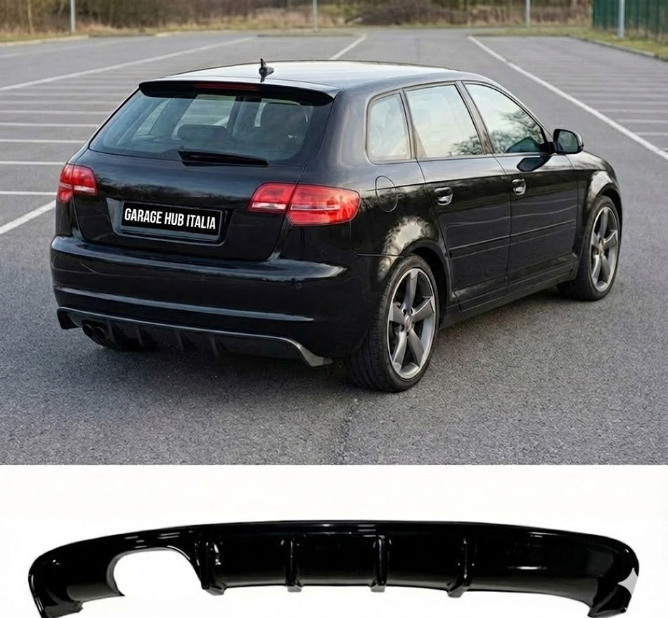 Diffusore Posteriore "RS3 LOOK" per AUDI A3 8P (2008-2012) (3/5 porte) NERO