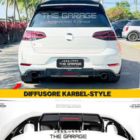 DIFFUSORE Modello KARBEL con LED per VW GOLF 7 fino al 2017 Nero Lucido
