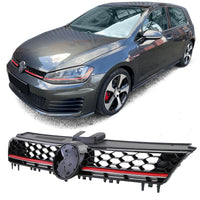 Griglia a NIDO d'APE per GOLF 7 12-17 Mascherina SPORT / Nero con Linea Rossa