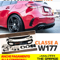 PER MERCEDES CLASSE A W177 AMG A35 - DIFFUSORE POSTERIORE ABS + TERMINALI
