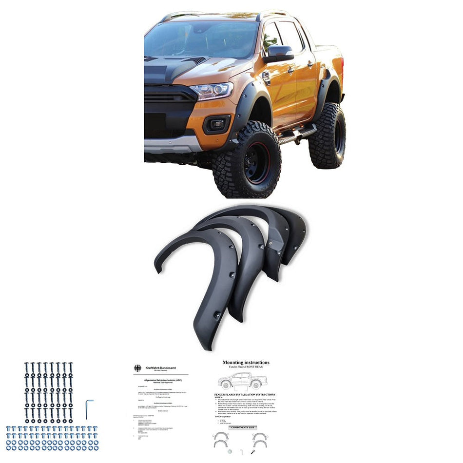 Parafanghi allargati compatibili con FORD Ranger T8 2019-2022 con omologazione A