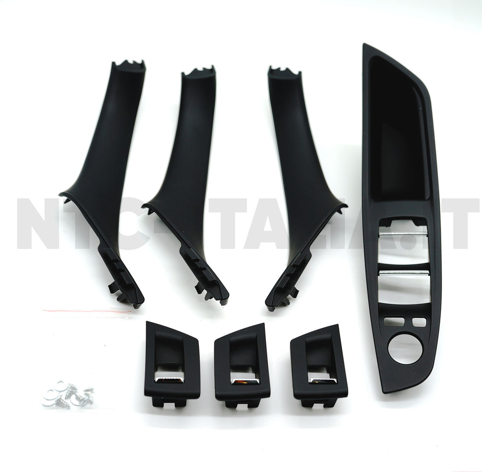 Kit Completo Maniglie Interni 7 PEZZI Nero per BMW 5 serie F10 F11 520 525