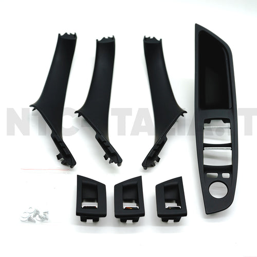 Kit Completo Maniglie Interni 7 PEZZI Nero per BMW 5 serie F10 F11 520 525