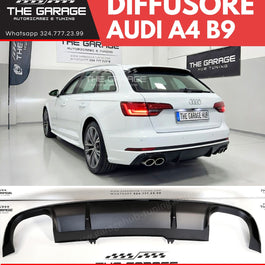 DIFFUSORE Posteriore "RS4" per Audi A4 B9 8W (2015-2019) - NERO Satin / Lucido