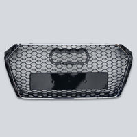 per AUDI A4 B9 2015-2019 Griglia Radiatore RS4 Look Nero Cromato