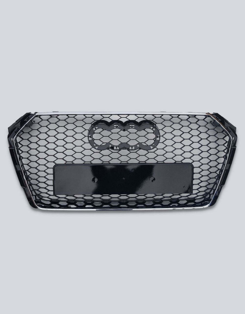 per AUDI A4 B9 2015-2019 Griglia Radiatore RS4 Look Nero Cromato