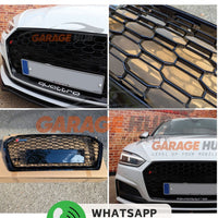 Griglia QUATTRO Nero Lucido RS5 LOOK Nido d'ape per --> Audi A5 B9 2016-2019