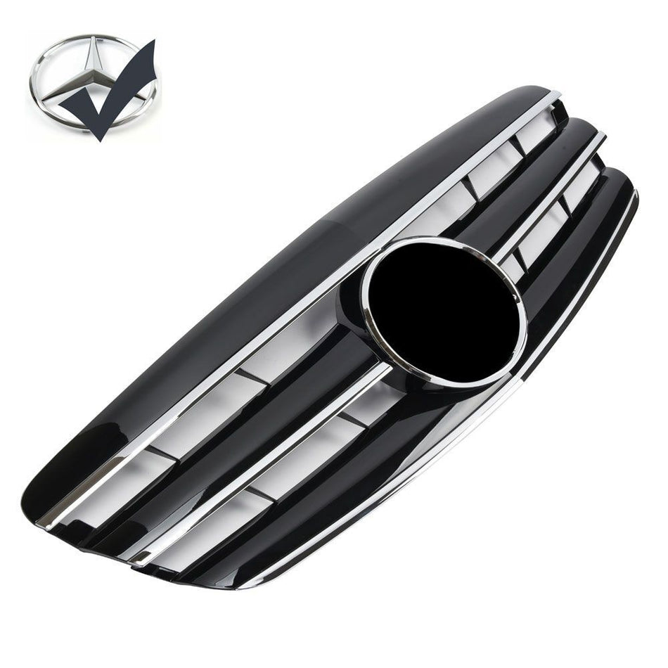 Griglia sportiva per Mercedes W221 S 2005-2009 cromata nera AMG LOOK