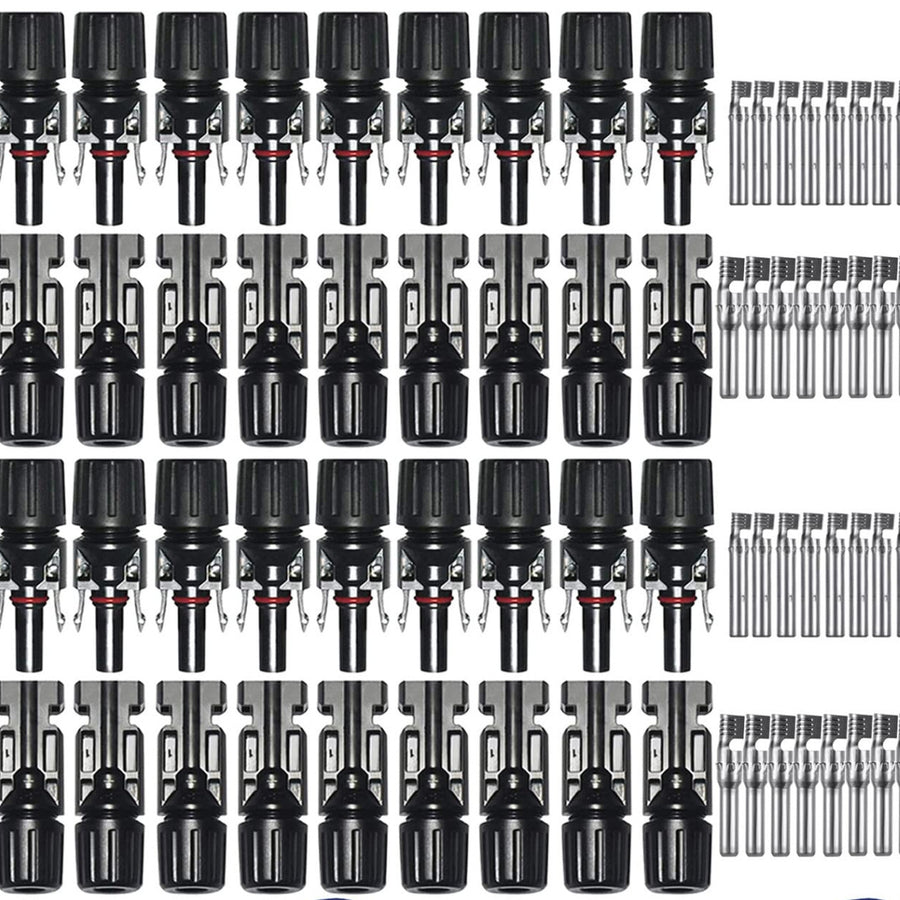 40 Connettori (20 Coppie) 30A Maschio Femmina Pannelli Solari Fotovoltaici - TOP