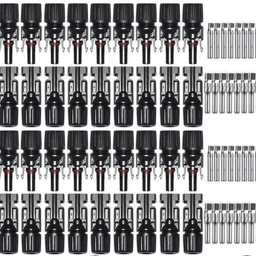 40 Connettori (20 Coppie) 30A Maschio Femmina Pannelli Solari Fotovoltaici - TOP
