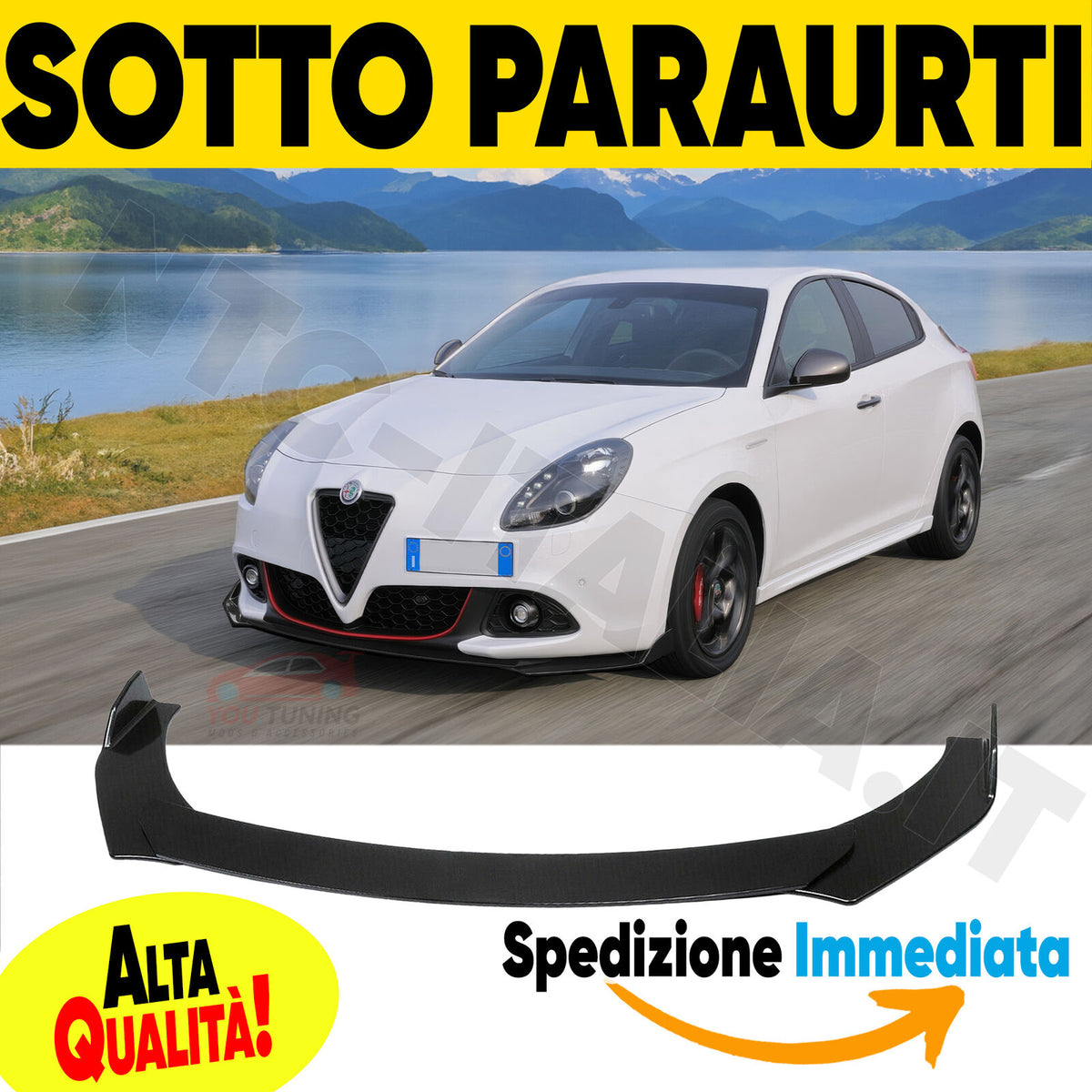 SOTTO PARAURTI LOOK VELOCE per ALFA ROMEO GIULIETTA LAMA SPLITTER FRONTALE – vista 9