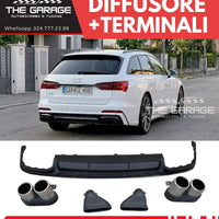 DIFFUSORE POSTERIORE S6 Design + TERMINALI per AUDI A6 (solo S-LINE) dal 2019