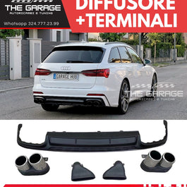 DIFFUSORE POSTERIORE S6 Design + TERMINALI per AUDI A6 (solo S-LINE) dal 2019