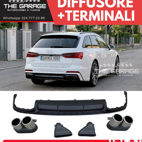 DIFFUSORE POSTERIORE S6 Design + TERMINALI per AUDI A6 (solo S-LINE) dal 2019